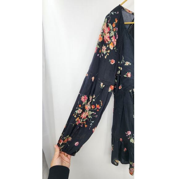 Jade Johnny Was Boho Floral Top Medium Oversized Style l17619-1 - Picture 5 of 9